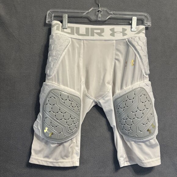 Under Armour Football Girdle 5-Pad Compression Shorts Boys Youth Large White - Picture 1 of 8